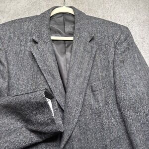 Bert Pulitzer Lambswool Tweed Blazer Gray Classic Sport Coat Men's 42R‎